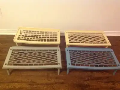 These Stacking Shelf / Shoe Rack Plastic Collapsible are hardly used and in excellent condition, I h...