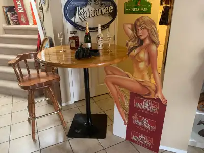 Huge Beautiful Butcher block maple bar dining table Mint, View more