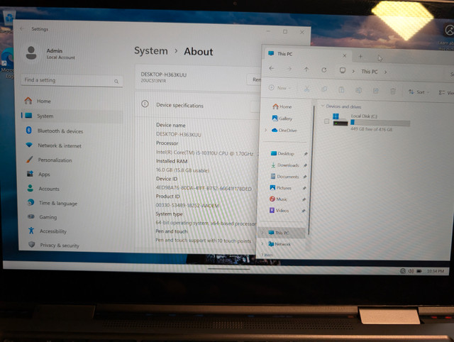 X1 Yoga Gen 5 10th gen i5/16gb RAM/512GB SSD/1080p IPS Touchscre in Laptops in City of Toronto - Image 2