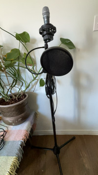 Akg mic stand and Shure microphone 