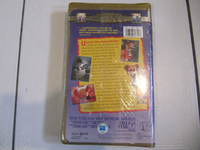 Columbia Tristar Family Collection BINGO VHS Movie New Cir 1991 in Arts & Collectibles in Mississauga / Peel Region - Image 4