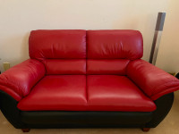 2 Faux Leather Love Seats