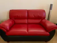 2 Faux Leather Love Seats