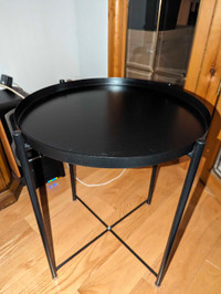 Round tray metal end/side table 