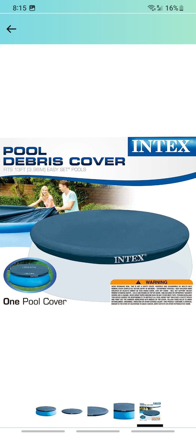 Intex N/AA 13' x 12" Easy Set Above Ground Rope Tie PVC Vinyl  dans Spas et piscines  à Région de Windsor - Image 3