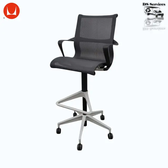 Herman Miller Setu Chair High Stool Work Seating All Mesh K8439 in Chairs & Recliners in City of Toronto - Image 2