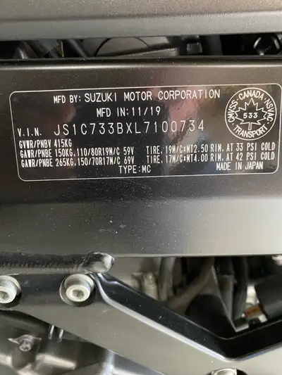 Selling my 2020 Suzuki DL650A VStrom, a reliable sport touring motorcycle perfect for any adventure,...