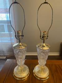 vintage glass/brass lamps