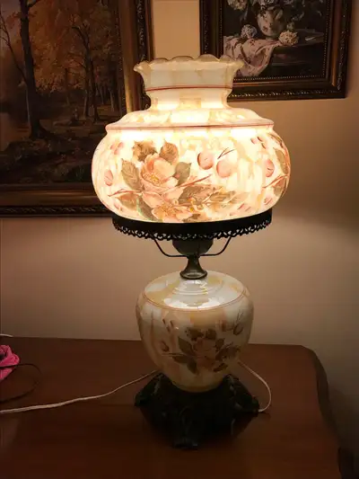 Beautiful Glass Lamp, Vintage, View more