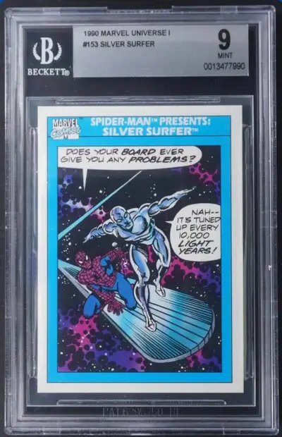 1990 Marvel Universe #153 Silver Surfer Beckett Graded 9, View more