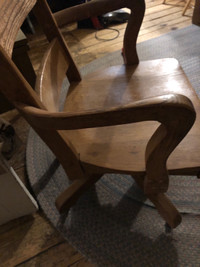 1940's solid wood swivel chair 