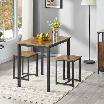 3 Piece Dining Table Set - Kitchen Table & Chair Set - Breakfast, View more