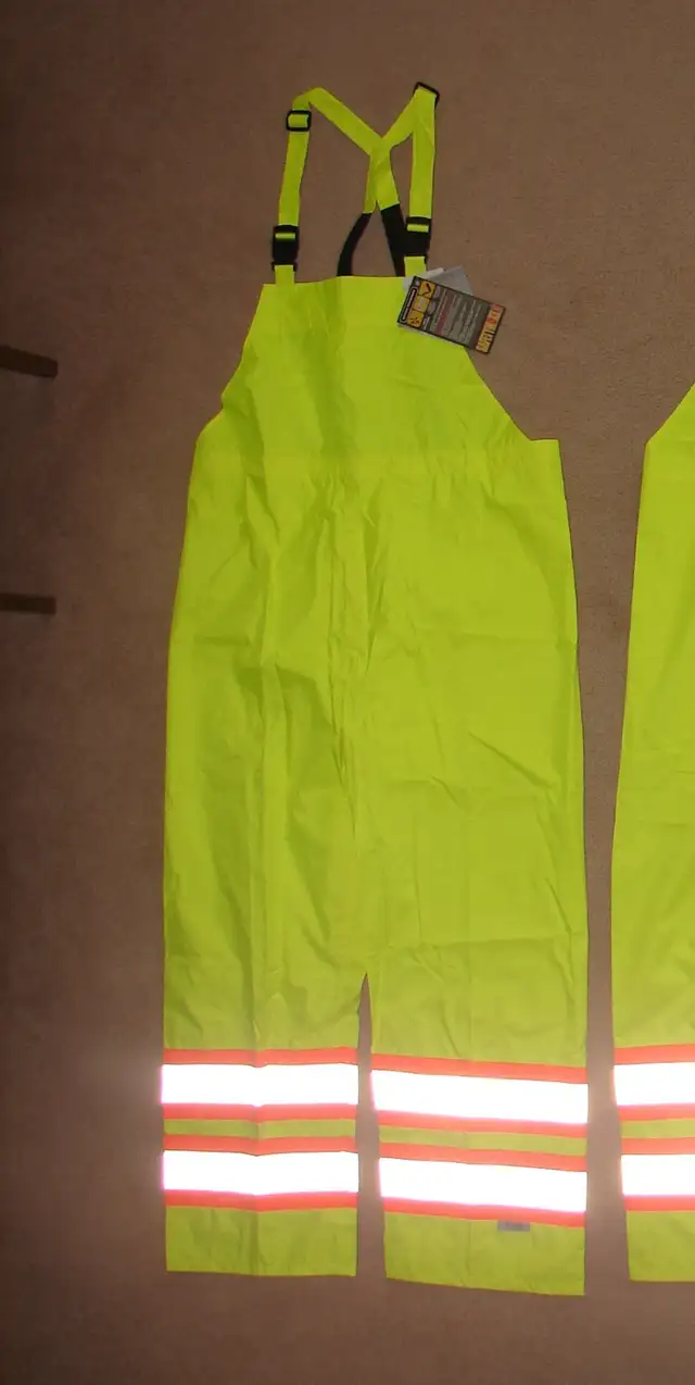 NEW High Visibility Bib Style Rain Pants - sz 2XL