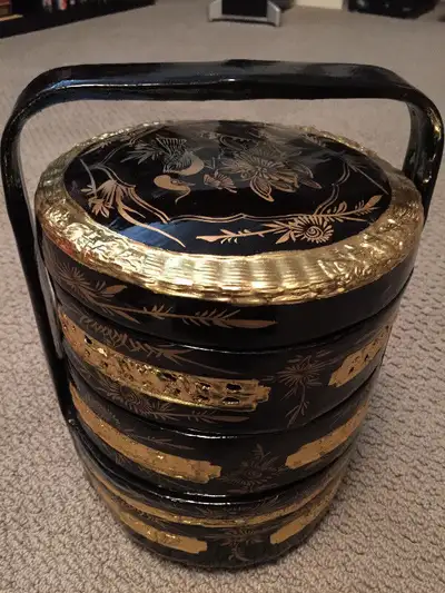 Hand-painted tiffin container, View more