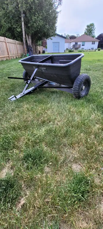 This Agri-Fab tow behind drop spreader is $550.00 new. It's a reliable tool for evenly distributing...