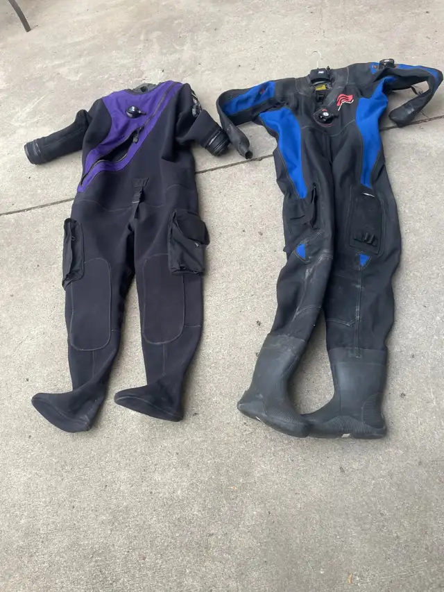13 scuba diving drysuits, underwear and accessories63611958457347120