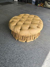 Cloth Rolling Ottoman with Tassels 