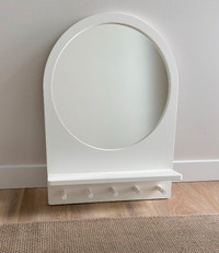 Large Entryway Mirror with Shelf & Hooks
