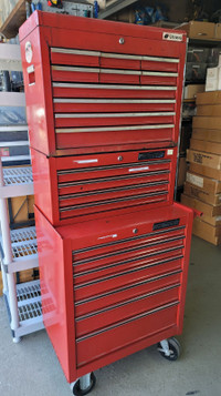3-tier 66" high mechanic's tool chest with tools