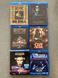 Music Blurays EUC AC/DC Alice Cooper Led Zeppelin Ozzy Osbourne 