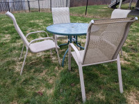 Glass Patio Table and 4 Chairs