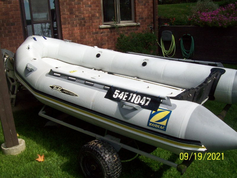 Zodiac 12’ 6” inflatable boat with Yamaha 2 stroke 20hp outboard