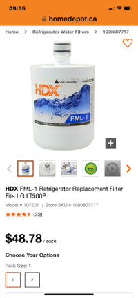 REFRIGERATOR FILTER BRAND-NEW