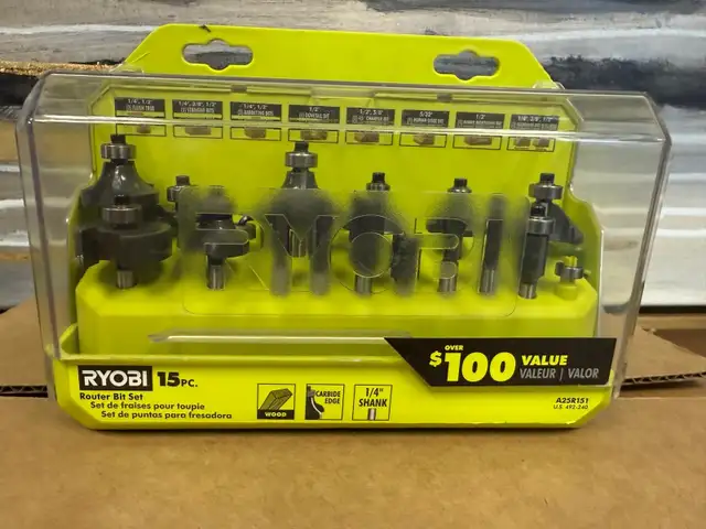 RYOBI MODEL # A25R152 15PC CARBIDE ROUTER BITS in Hand Tools in Oakville / Halton Region - Image 3