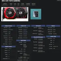 Nvidia MSI GTX 1070 GAMING GPU