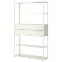Ikea FJÄLKINGE Shelf unit with drawers, white X2