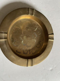 Brass Ashtray with flowers 
