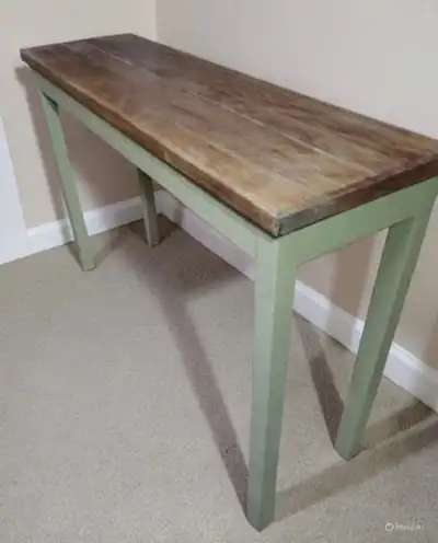 skinny green Entryway sofa Table for Hallway. Solid.  I deliver, View more