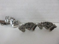 Euclid Front End Loader Cuff Links Tie Clip Silver Tone