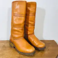 Vintage 70s cowboy style leather boots (femme)