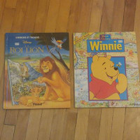 13 livres: CHERCHE ET TROUVE: LE ROI LION. WINNIE L'OURSON. Etc.