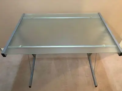 stylish desk with glass surface