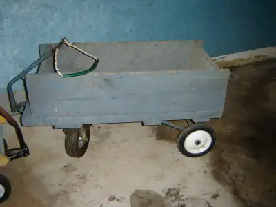 UPDATE: 6 JUN 2024 WAGON, 1 Homemade heavy duty, Front tires have tubes and one made semi-solid [no...