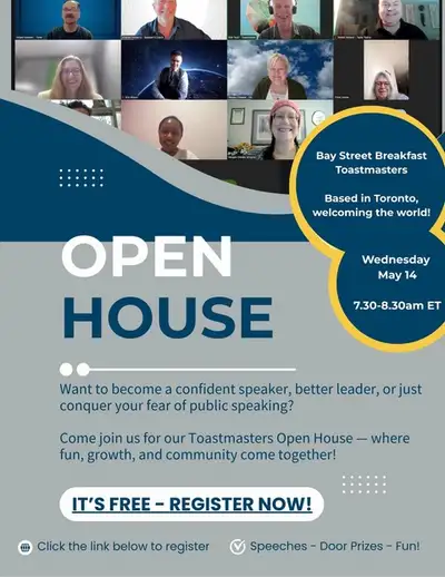 Join Toastmasters - This Wednesday OPEN HOUSE, View more