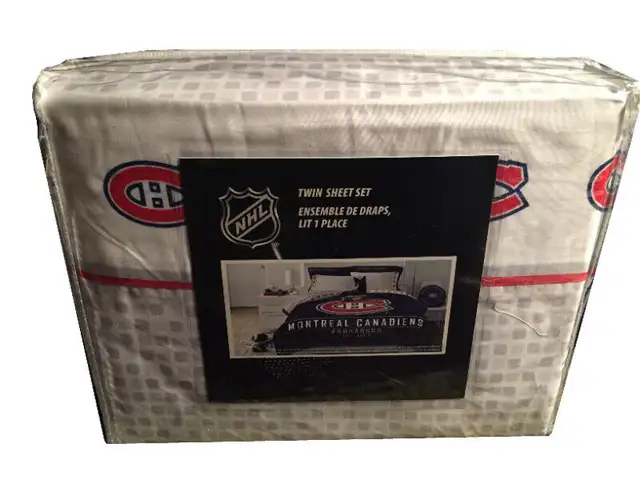 ENSEMBLE DE DRAPS HOCKEY CANADIENS DE MONTREAL LIT DOUBLE NEUF in Bedding in Longueuil / South Shore - Image 3