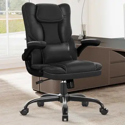 Ergonomic Office Chair Flip Up Arms Lumbar Support Home Office, View more