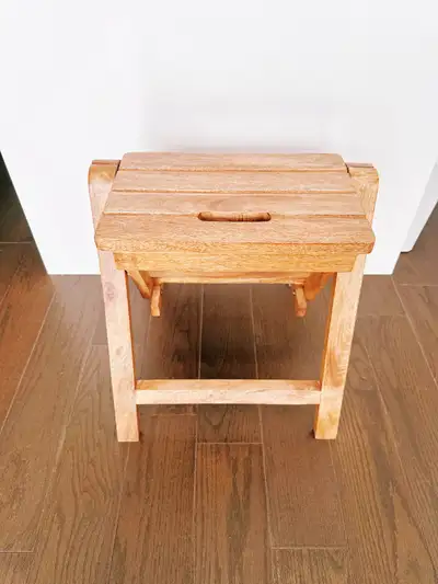 Zara Home Folding Wooden Step Ladder / Stool - Natural Wood, View more