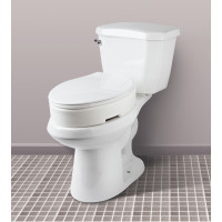 Carex Health Elongated Hinged Toilet Seat Riser, White  New