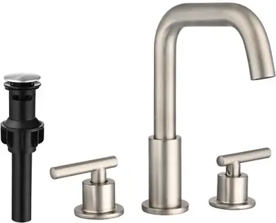 Robinet de Salle de Bain Nickel Brossé Bathroom Sink Faucet, View more