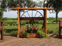 Garden Outdoor Decor Steel Wagonwheel