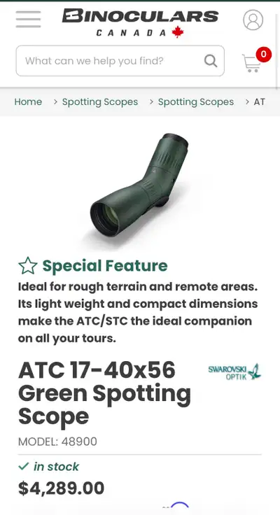 For sale is a swarovski spotting Scope ATC 17-40 56 This scope is like new. All the accessories are...