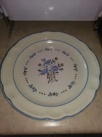 Vintage Cordella Collection Stoneware Platter Bluet Farmhouse PRETTY