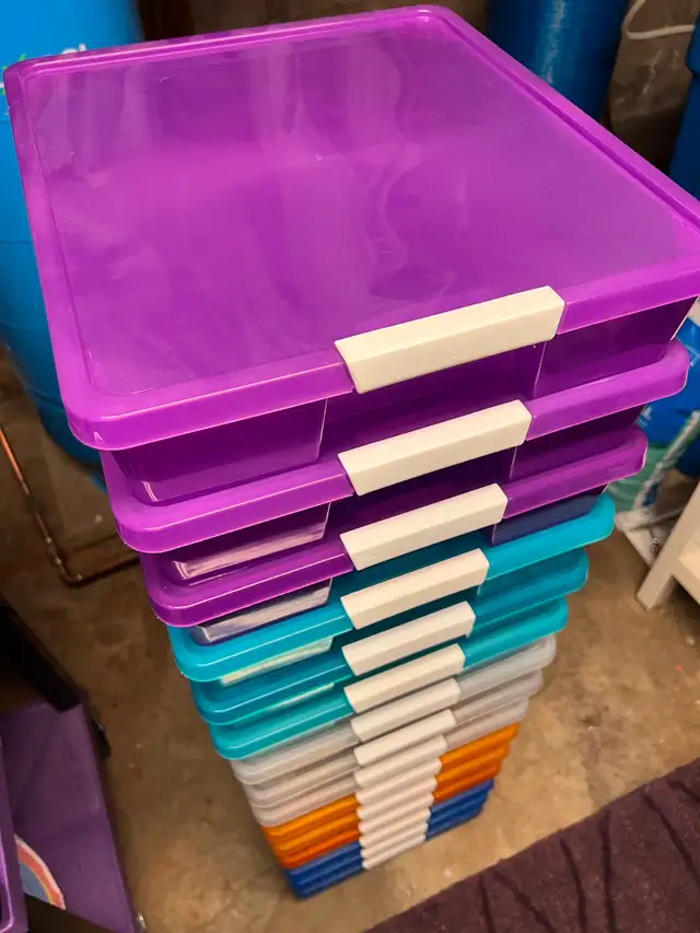 Coloured Stacking Plastic Organizers (15 total) in Storage & Organization in Oakville / Halton Region - Image 3