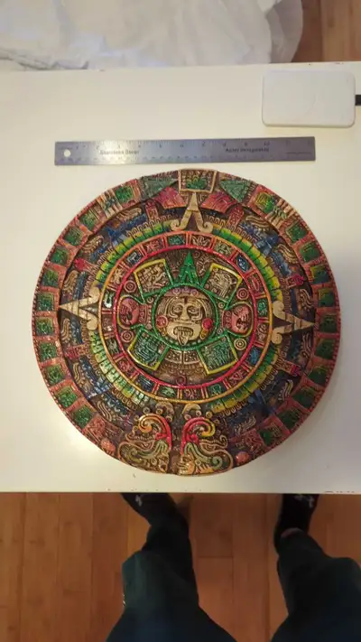 Aztec calendar ceramic tile, View more