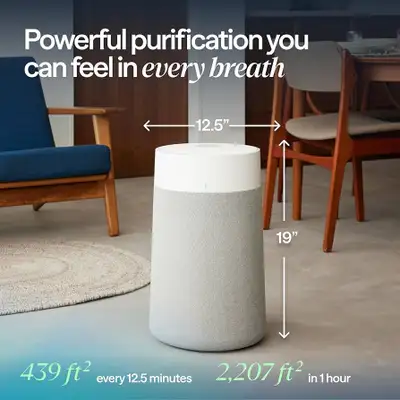 Breathe easier with this Blueair Pure Max air purifier that efficiently cleans spaces up to 2,207 sq...