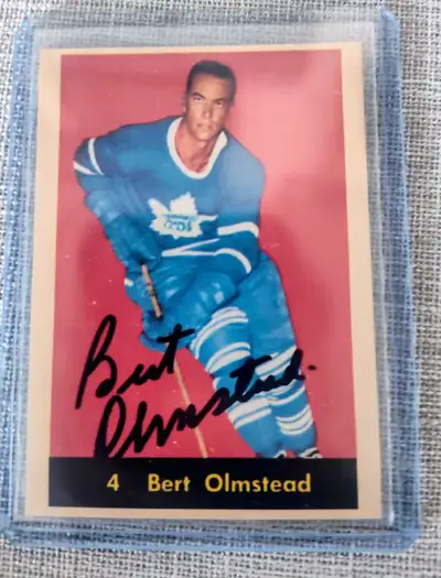1993-94 Parkhurst Bert Olmstead Signed Toronto Maple Leafs card, View more